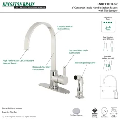 New Gourmetier Continental Single-Handle Kitchen Faucet with Side Sprayer Faucets With Side Spray