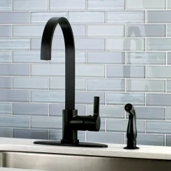 New Gourmetier Continental Single-Handle Kitchen Faucet with Side Sprayer Faucets With Side Spray