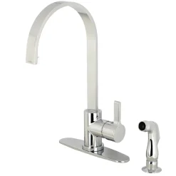 New Gourmetier Continental Single-Handle Kitchen Faucet with Side Sprayer Faucets With Side Spray