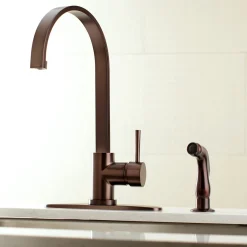 Clearance Gourmetier Concord Single-Handle Kitchen Faucet with Side Sprayer Faucets With Side Spray
