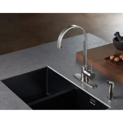 Clearance Gourmetier Concord Single-Handle Kitchen Faucet with Side Sprayer Faucets With Side Spray