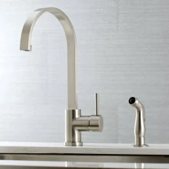 Clearance Gourmetier Concord Single-Handle Kitchen Faucet with Side Sprayer Faucets With Side Spray