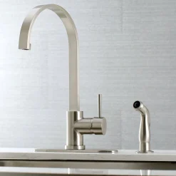 Clearance Gourmetier Concord Single-Handle Kitchen Faucet with Side Sprayer Faucets With Side Spray