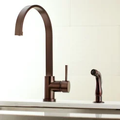 Clearance Gourmetier Concord Single-Handle Kitchen Faucet with Side Sprayer Faucets With Side Spray