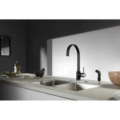 Clearance Gourmetier Concord Single-Handle Kitchen Faucet with Side Sprayer Faucets With Side Spray