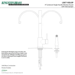 Clearance Gourmetier Concord Single-Handle Kitchen Faucet with Side Sprayer Faucets With Side Spray