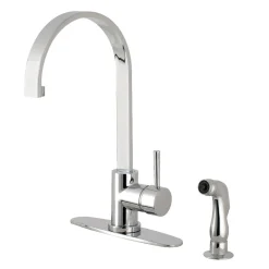 Clearance Gourmetier Concord Single-Handle Kitchen Faucet with Side Sprayer Faucets With Side Spray