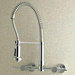 Online Gourmetier Concord 2-Handle Wall Mount Pull-Down Kitchen Faucet Wall Mounted Kitchen Faucets