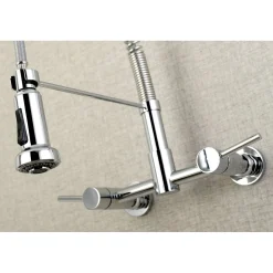 Online Gourmetier Concord 2-Handle Wall Mount Pull-Down Kitchen Faucet Wall Mounted Kitchen Faucets