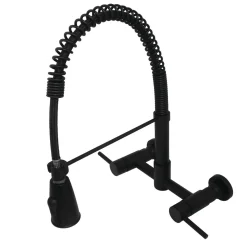 Hot Gourmetier Concord 2-Handle 2-Hole Wall Mount Pull-Down Kitchen Faucet Wall Mounted Kitchen Faucets