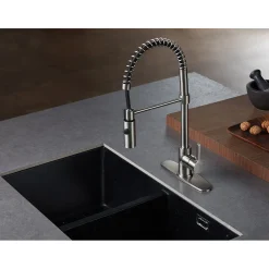 Gourmetier Continental Single-Hole Single-Handle Pre-Rinse Kitchen Faucet Single Hole|Commercial Style Faucets