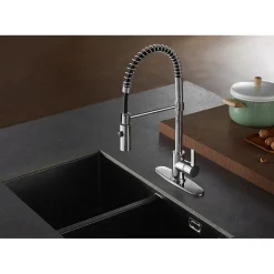Gourmetier Continental Single-Hole Single-Handle Pre-Rinse Kitchen Faucet Single Hole|Commercial Style Faucets