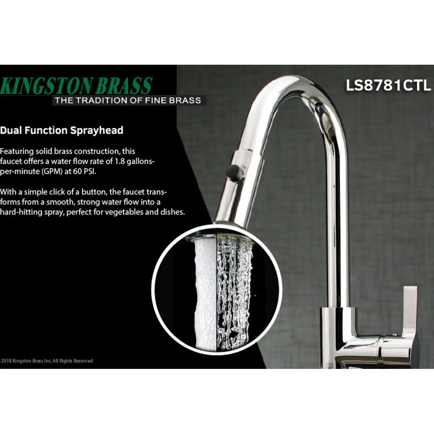 Best Gourmetier Continental Single-Handle Single-Hole Pull-Down Kitchen Faucet Single Hole
