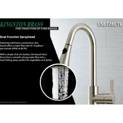 Clearance Gourmetier Continental Deck Mount Single-Handle Pull-Down Kitchen Faucet Single Hole