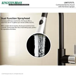 Clearance Gourmetier Continental Deck Mount Single-Handle Pull-Down Kitchen Faucet Single Hole