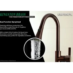 Clearance Gourmetier Continental Deck Mount Single-Handle Pull-Down Kitchen Faucet Single Hole