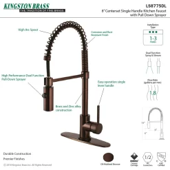 Gourmetier Concord Pre-Rinse Kitchen Faucet Single Hole