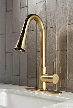 Online Gourmetier Concord Deck Mount Single-Handle Pull-Down Kitchen Faucet Single Hole