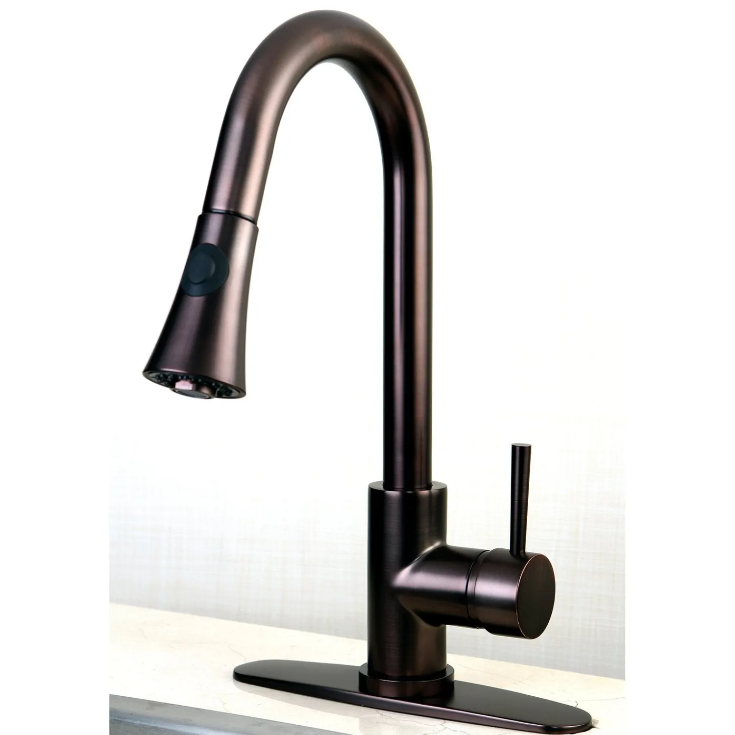 Online Gourmetier Concord Deck Mount Single-Handle Pull-Down Kitchen Faucet Single Hole