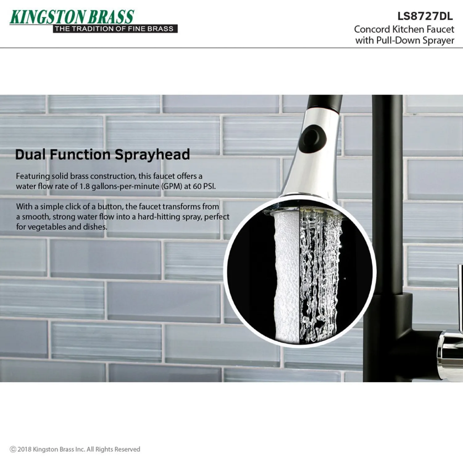 Online Gourmetier Concord Deck Mount Single-Handle Pull-Down Kitchen Faucet Single Hole