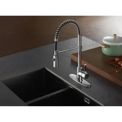 Hot Gourmetier Kaiser Deck Mount Single-Handle Pull-Down Kitchen Faucet Single Hole