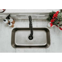 Hot Gourmetier Kaiser Deck Mount Single-Handle Pull-Down Kitchen Faucet Single Hole
