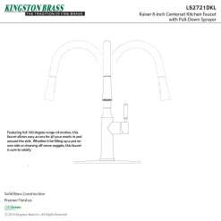 Outlet Gourmetier Kaiser Single-Handle Pull-Down Kitchen Faucet Single Hole