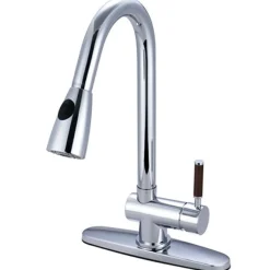 Hot Gourmetier Wilshire Pull-Down Spray Single Handle Kitchen Faucet Single Hole