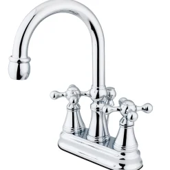 Discount Governor Two Handle Three Hole 4" Centerset Lavatory Faucet with Brass Pop-up 4" Center Set