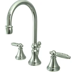 Outlet Governor Two Handle 8" to 16" Widespread Lavatory Faucet with Brass Pop-up 8" Widespread