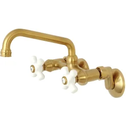 Discount 2-Handle 2-Hole Wall Mount Kitchen Faucet Wall Mounted Kitchen Faucets