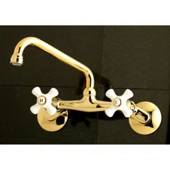 Discount 2-Handle 2-Hole Wall Mount Kitchen Faucet Wall Mounted Kitchen Faucets