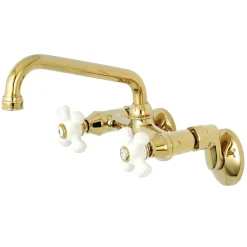 Discount 2-Handle 2-Hole Wall Mount Kitchen Faucet Wall Mounted Kitchen Faucets