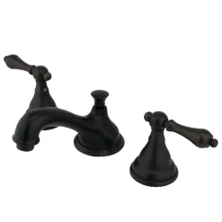 Hot 2-Handle 8-Inch Widespread Bathroom Faucet with Brass Pop-Up 8" Widespread