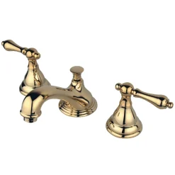 Hot 2-Handle 8-Inch Widespread Bathroom Faucet with Brass Pop-Up 8