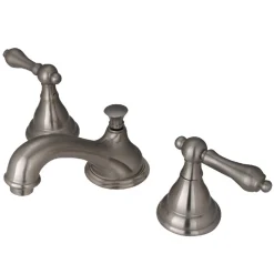 Hot 2-Handle 8-Inch Widespread Bathroom Faucet with Brass Pop-Up 8