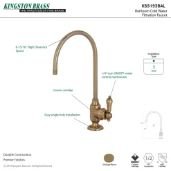 Heirloom Single-Handle Water Filtration Faucet Single Hole