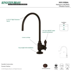 Heirloom Single-Handle Water Filtration Faucet Single Hole