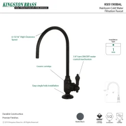 Heirloom Single-Handle Water Filtration Faucet Single Hole