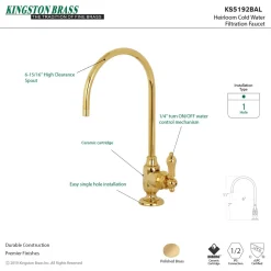 Heirloom Single-Handle Water Filtration Faucet Single Hole