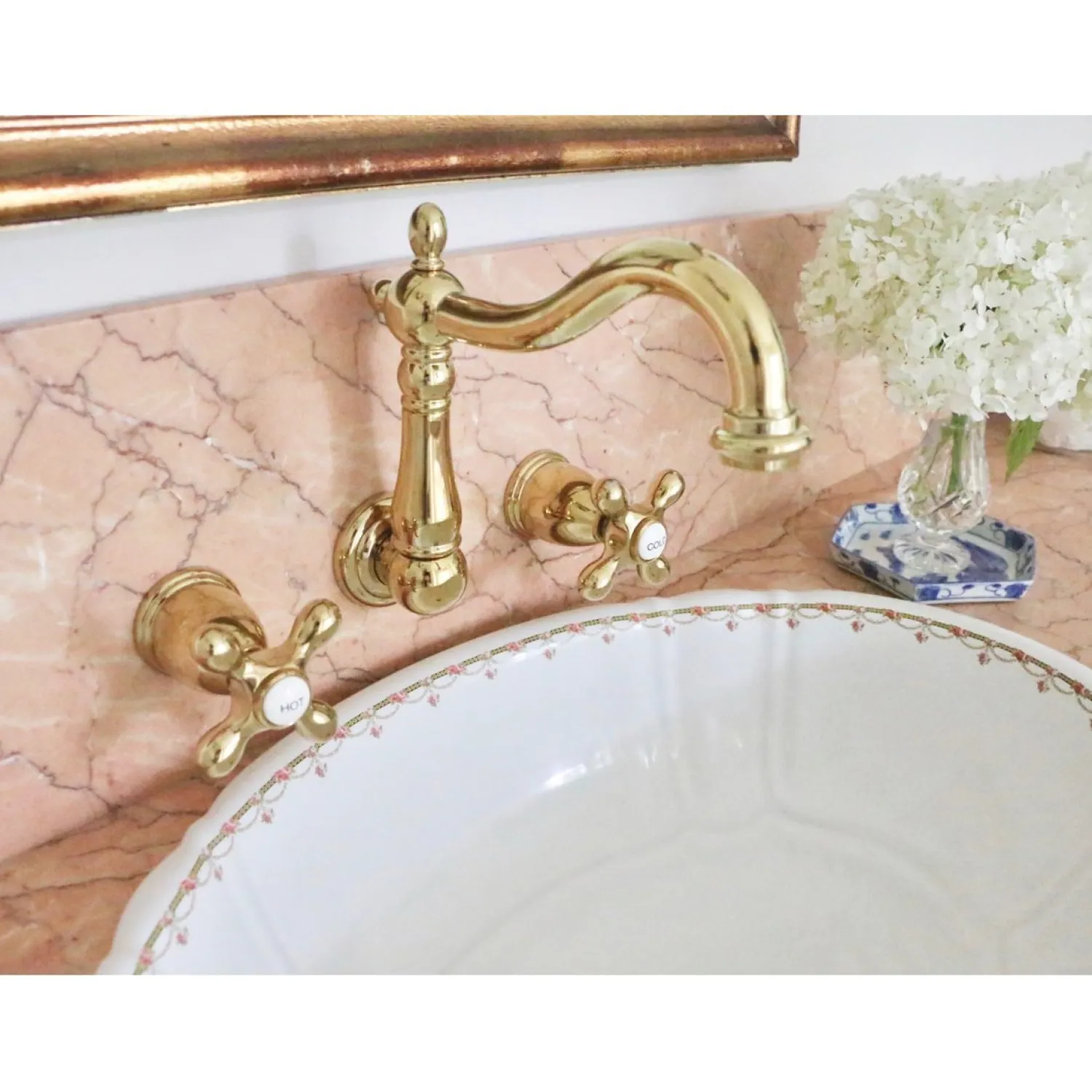 Discount Heritage 8" Center Wall Mount Bathroom Faucet Wall Mount