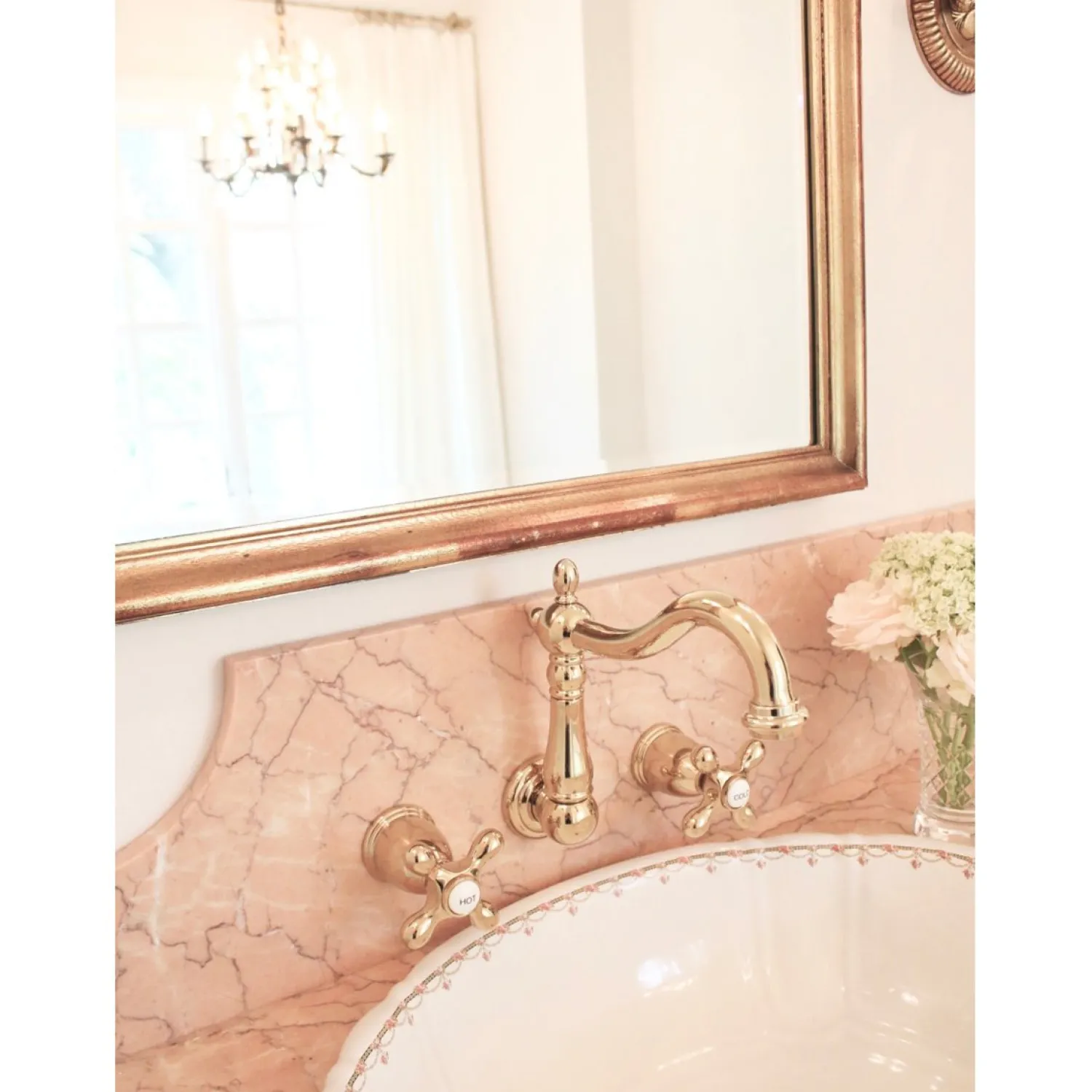 Discount Heritage 8" Center Wall Mount Bathroom Faucet Wall Mount
