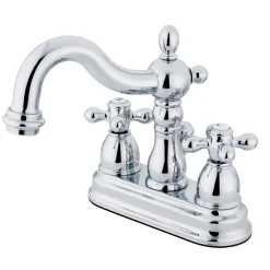 Hot Heritage Classic Two Handle 4" Centerset Lavatory Faucet with Brass Pop-up 4" Center Set