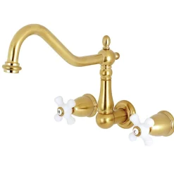Sale Heritage Cross-Handle Wall Mount Kitchen Faucet Wall Mounted Kitchen Faucets