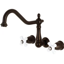 Sale Heritage Cross-Handle Wall Mount Kitchen Faucet Wall Mounted Kitchen Faucets