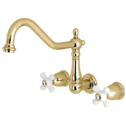 Sale Heritage Cross-Handle Wall Mount Kitchen Faucet Wall Mounted Kitchen Faucets