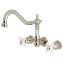 Sale Heritage Cross-Handle Wall Mount Kitchen Faucet Wall Mounted Kitchen Faucets