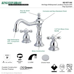 Discount Heritage Cross-Handle 8-Inch Widespread Bathroom Faucet 8