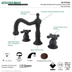 Discount Heritage Cross-Handle 8-Inch Widespread Bathroom Faucet 8