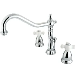 Discount Heritage Cross-Handle 3-Hole 8-Inch Widespread Bathroom Faucet 8" Widespread